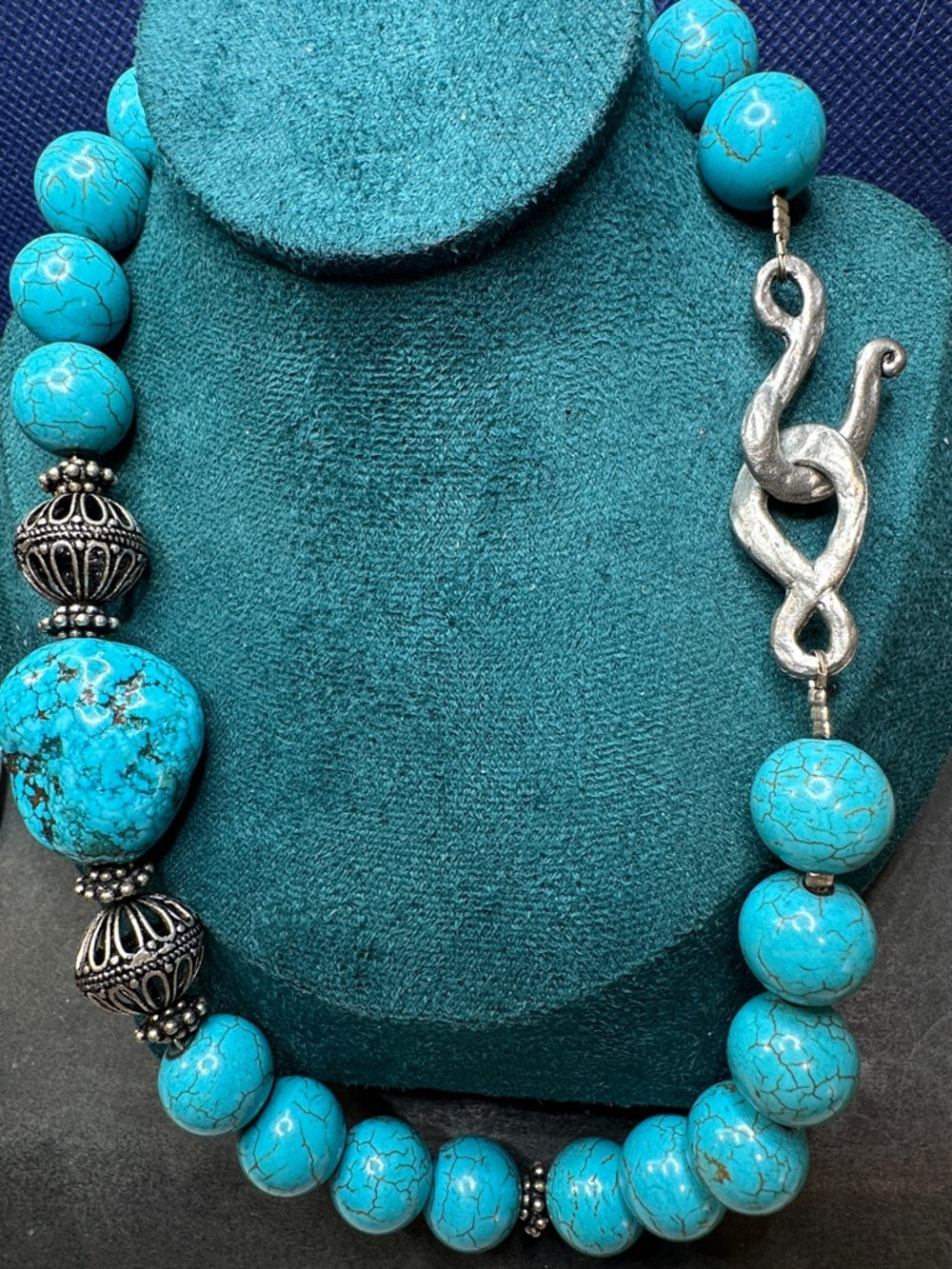 Southwestern Style Blue Gemstone Necklace - Picture 8 of 8
